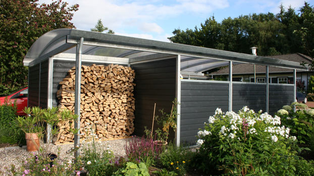 ELIPSE carport med skur og overdækning under ét tag